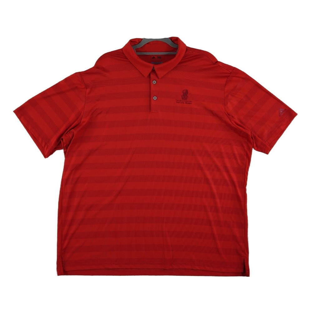 Adidas Polo Shirt Men's Size 2XL Red Climacool Ritz Carlton Orlando‎ Golf
